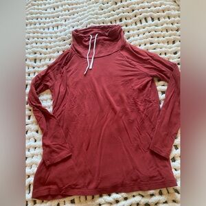 Loft lounge cowl neck red sweatshirt size medium
